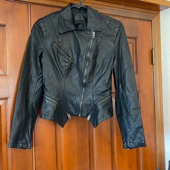 Blank NYC Jackets & Blazers - BLANK NYC FAUX LEATHER MOTORCYCLE JACKET BLACK SIZE XS